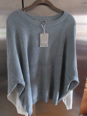 Barefoot Dreams CozyChic Sweater crewneck snowflake  blue aura pearl new 3x